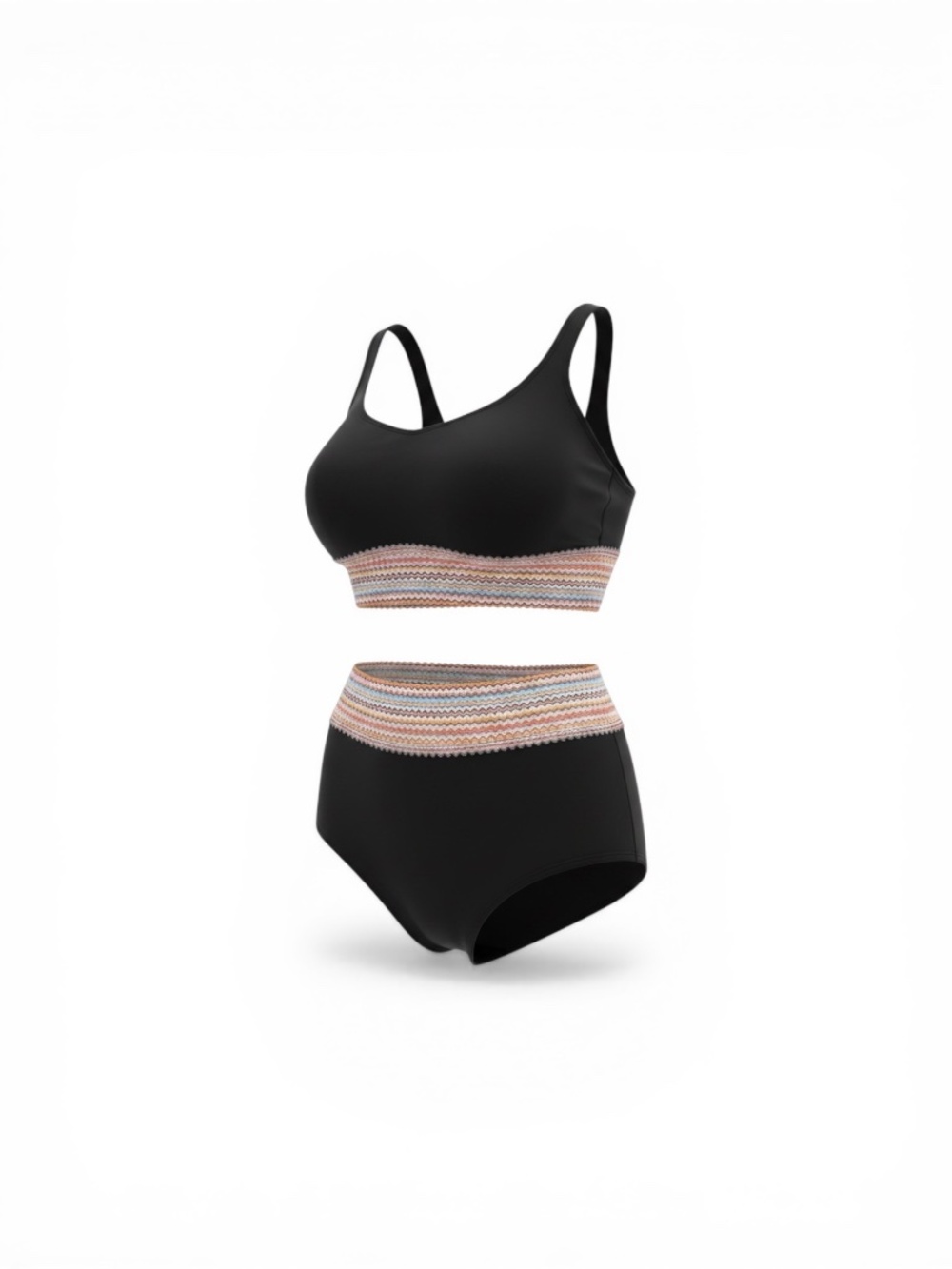 Black High Waisted Bikini Set – Athletic Style – Medium-NWOT